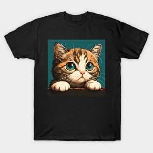 The Cat Lover Colorful Abstract Cat Face Beautiful T-Shirt